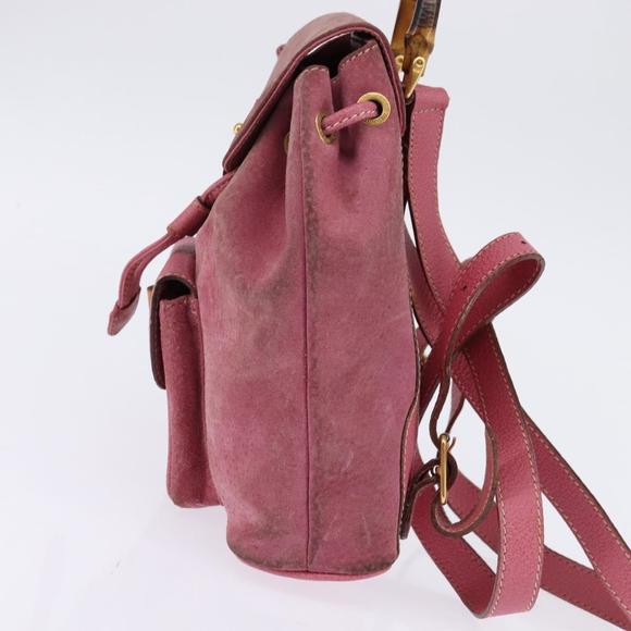 GUCCI Bamboo Backpack Suede Pink Gold 003 2034 0030 Auth BA6202 main image 16